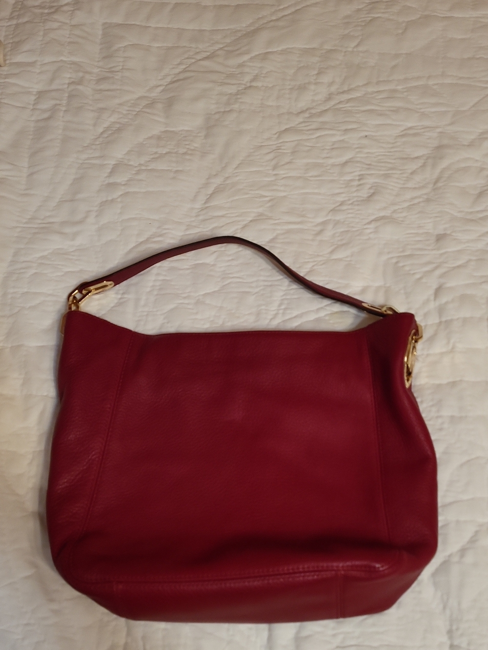 *NWOT* Michael Kors Red Leather Shoulder Hobo with Gold Hardware